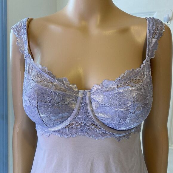 Auden Intimates Purple Lace Mesh Babydoll Chemise Nightie Lingerie Sexy Fairy S - Picture 7 of 12